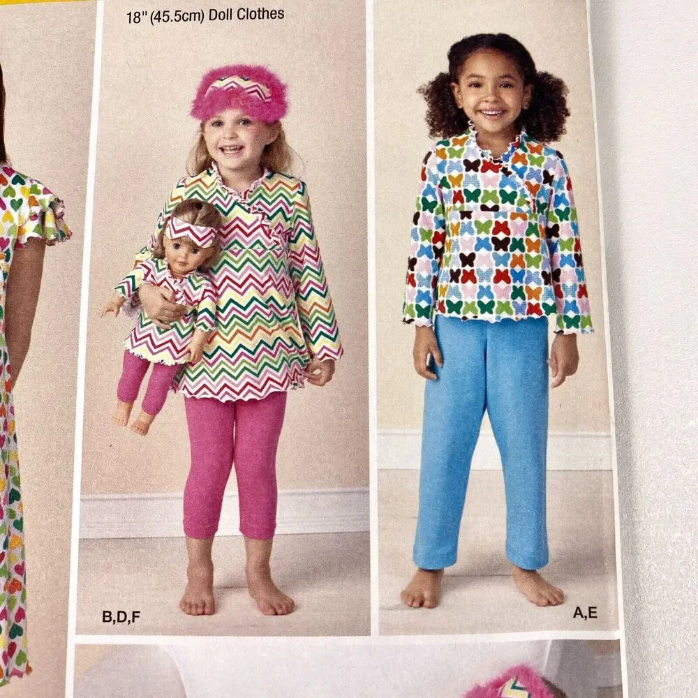 Simplicity 1511 Sewing Pattern Girls Clothing Sz 3-8 & 18 Inch Doll UNCUT FF